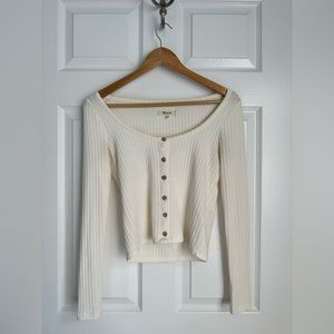 Madewell Ribbed Cardigan Crop Tee